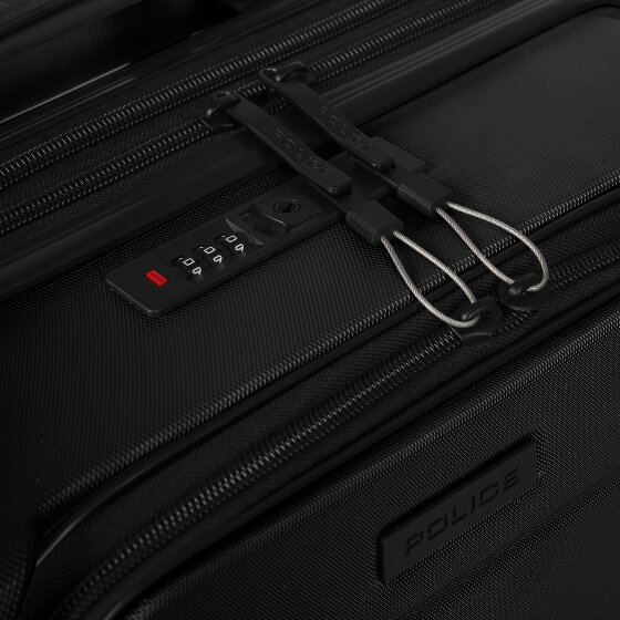 Police London 4 kółka Walizka kabinowy 55 cm Komora na laptopa z plisą rozprężną