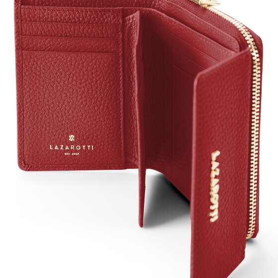 Lazarotti Skórzany portfel Bologna z zamkiem błyskawicznym 12 cm