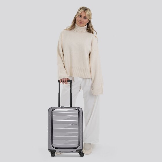 Bergpfeil Travel 4 kółka Walizka kabinowy 55 cm Komora na laptopa z plisą rozprężną