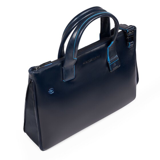 Piquadro Blue Square Shopper Bag Skórzany 38 cm Komora na laptopa z plisą rozprężną