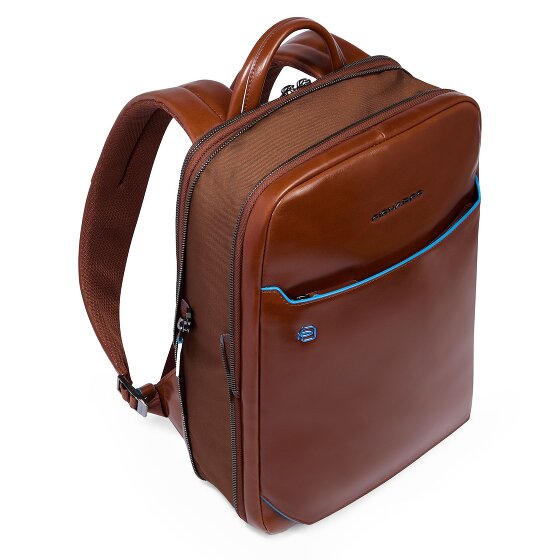 Piquadro Blue Square Plecak Ochrona RFID Skórzany 37 cm Komora na laptopa