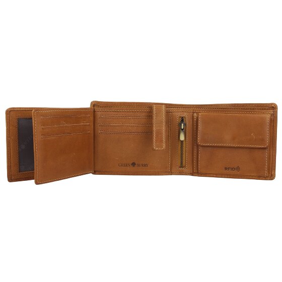 Greenburry Tornado Portfel Ochrona RFID Skórzany 12 cm