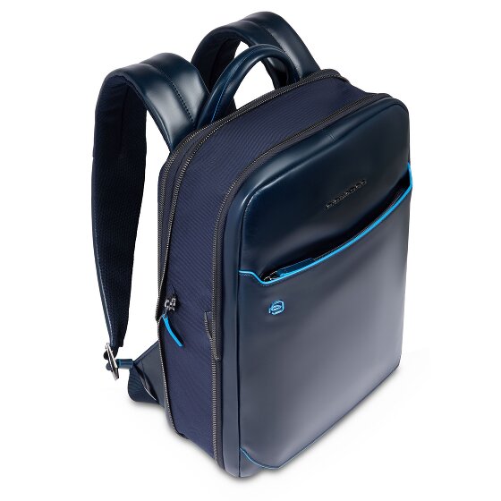 Piquadro Blue Square Plecak Ochrona RFID Skórzany 37 cm Komora na laptopa
