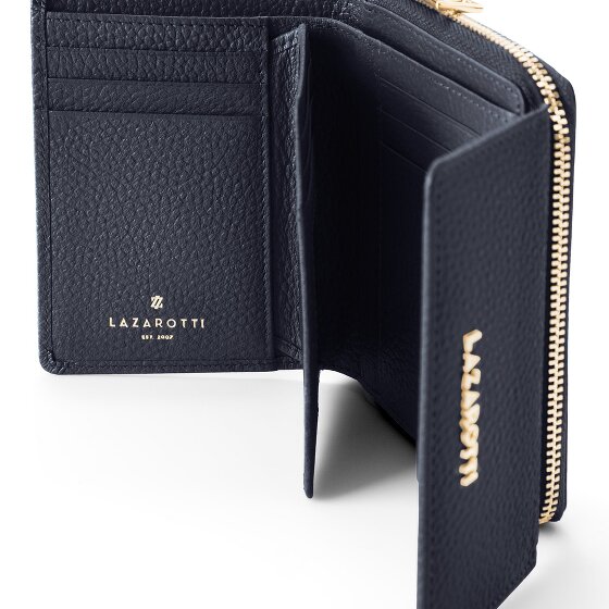 Lazarotti Skórzany portfel Bologna z zamkiem błyskawicznym 12 cm