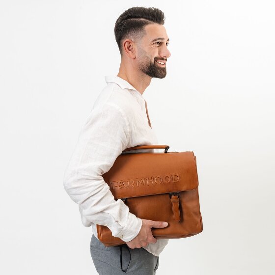 Farmhood Memphis Teczka XXL 3 komory skóra 39 cm