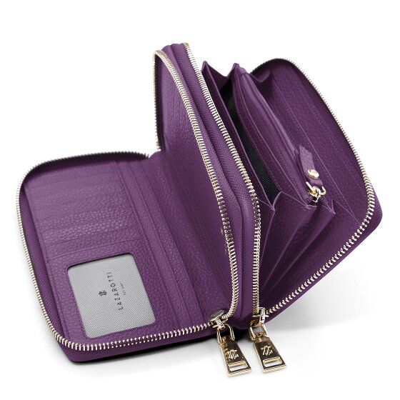 Lazarotti Bologna Leather XL Double Zip-Around Wallet RFID Leather 20 cm