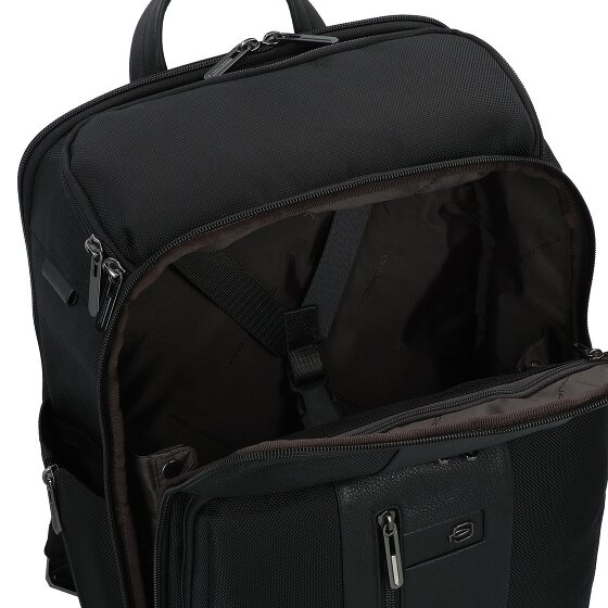 Piquadro Krótki plecak podróżny skórzany 43 cm przegroda na laptopa