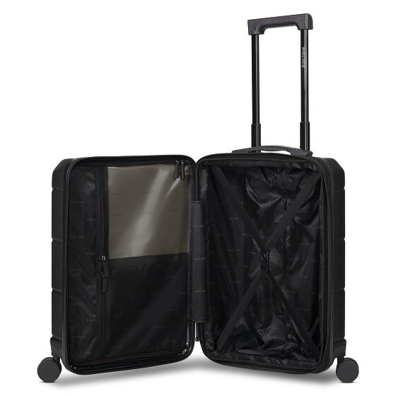 Police London 4 kółka Walizka kabinowy 55 cm Komora na laptopa z plisą rozprężną