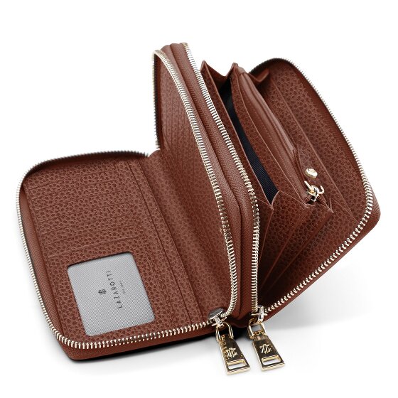 Lazarotti Bologna Leather XL Double Zip-Around Wallet RFID Leather 20 cm