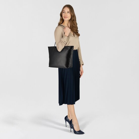 Greenburry Pure Black Shopper Bag Skórzany 35 cm Komora na laptopa