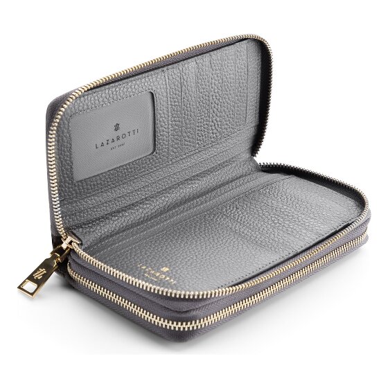 Lazarotti Bologna Leather XL Double Zip-Around Wallet RFID Leather 20 cm