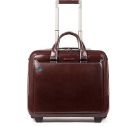 Piquadro Niebieski kwadratowy 2-kołowy wózek biznesowy ze skórzaną komorą na laptopa 37 cm zdjęcie produktu