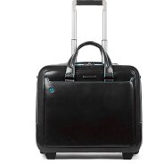 Piquadro Niebieski kwadratowy 2-kołowy wózek biznesowy ze skórzaną komorą na laptopa 37 cm zdjęcie produktu