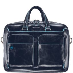 Piquadro Niebieska Teczka kwadratowa III Skórzana 39 cm Komora na laptopa  Model 1