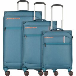 March15 Trading Silhouette 4 kółka Zestaw walizek 3-części z plisą rozprężną  Model 3
