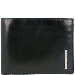 Piquadro Niebieski kwadratowy portfel skórzany 12,5 cm  Model 1