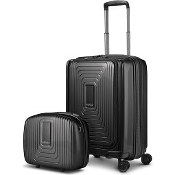 Redolz Zestaw walizek Essentials 14 2 szt. wózek kabinowy z elastycznym składaniem + kosmetyczka  Model 2