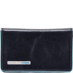 Piquadro Niebieskie kwadratowe etui na karty biznesowe skórzane 10 cm  Model 1