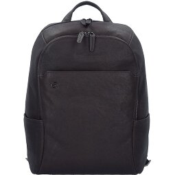Piquadro Czarny kwadratowy skórzany plecak biznesowy z przegrodą na laptopa 39 cm  Model 2