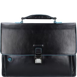 Piquadro Niebieska Teczka kwadratowa II Skórzana 40 cm Komora na laptopa  Model 1