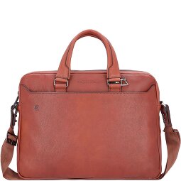 Piquadro Czarna kwadratowa teczka skórzana 40 cm  Model 1