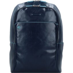 Piquadro Niebieski kwadratowy plecak skórzany 43 cm komora na laptopa  Model 2