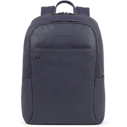 Piquadro Czarne kwadratowe plecaki skórzane 44 cm przegroda na laptopa  Model 2