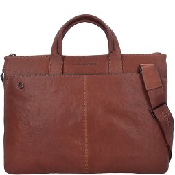 Piquadro Czarny Kwadratowy Briefcase Skórzany 42 cm Komora na laptopa  Model 2