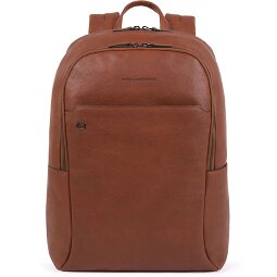 Piquadro Czarne kwadratowe plecaki skórzane 44 cm przegroda na laptopa  Model 3