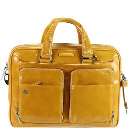 Piquadro Niebieska Teczka kwadratowa III Skórzana 39 cm Komora na laptopa  Model 1