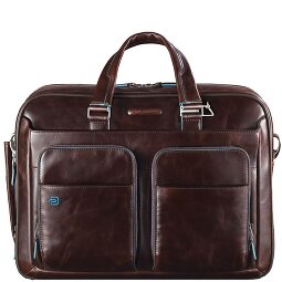 Piquadro Niebieska Teczka kwadratowa III Skórzana 39 cm Komora na laptopa  Model 1