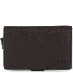 Piquadro Niebieskie kwadratowe etui na karty kredytowe RFID skórzane 7 cm  Model 2