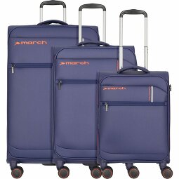 March15 Trading Silhouette 4 kółka Zestaw walizek 3-części z plisą rozprężną  Model 1