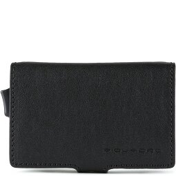 Piquadro Niebieskie kwadratowe etui na karty kredytowe RFID skórzane 7 cm  Model 3