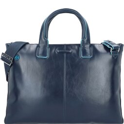Piquadro Niebieski Kwadratowy Briefcase Skórzany 42 cm Komora na laptopa  Model 2