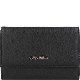 Coccinelle Metaliczny miękki portfel skórzany 14 cm  Model 2