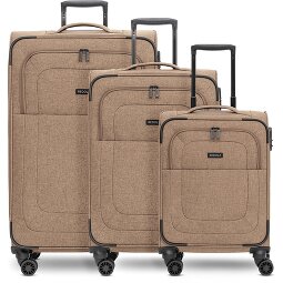 Redolz Essentials 12 THREE SET 4 kółka Zestaw walizek 3-części z plisą rozprężną  Model 3