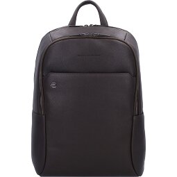 Piquadro Czarne kwadratowe plecaki skórzane 44 cm przegroda na laptopa  Model 3