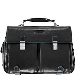 Piquadro Blue Square Briefcase Leather 43 cm Laptop Compartment  Model 3