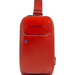 Piquadro Niebieska kwadratowa torba na ramię ze skóry 28 cm  Model 4