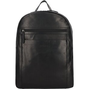 Greenburry Pure Black Plecak Skórzany 46 cm Komora na laptopa