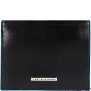 Piquadro Niebieski kwadratowy portfel skórzany 11 cm