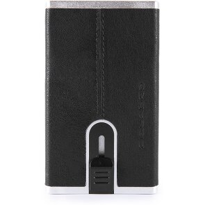 Piquadro Czarne kwadratowe etui na karty kredytowe RFID Skóra 6 cm
