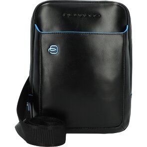 Piquadro Niebieska kwadratowa skórzana torba na ramię 22 cm