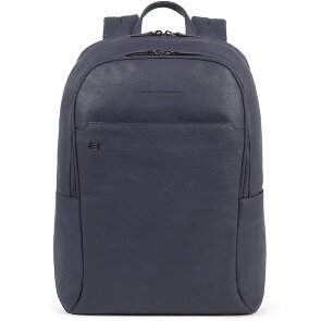 Piquadro Czarne kwadratowe plecaki skórzane 44 cm przegroda na laptopa Piquadro Czarne kwadratowe plecaki skórzane 44 cm przegroda na laptopa