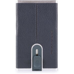 Piquadro Czarne kwadratowe etui na karty kredytowe RFID Skóra 6 cm