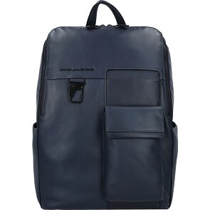 Piquadro Zaino Plecak Skórzany 34 cm Komora na laptopa