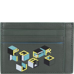 Piquadro Niebieskie skórzane etui na karty kredytowe Square Revamp RFID 11,5 cm