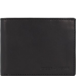 Greenburry Pure Black Portfel Ochrona RFID Skórzany 13 cm