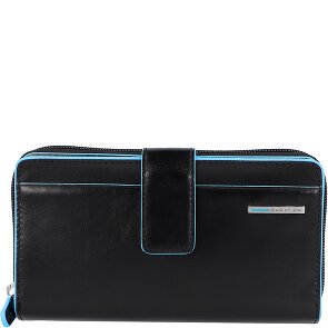 Piquadro Niebieski kwadratowy portfel RFID skórzany 17,5 cm